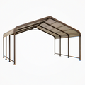 Abri voiture 500 x 300 x 240 cm en acier marron avec toit en polycarbonate pour extérieur