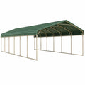 Abri voiture 600 x 300 x 270 cm acier vert toit à deux pentes extérieur