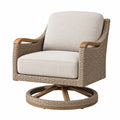 Fauteuil de jardin pivotant 82 x 85 x 98 cm en fibres tressées beige style naturel