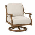 Fauteuil pivotant 76 x 85 x 100 cm en bois et tissu beige style contemporain