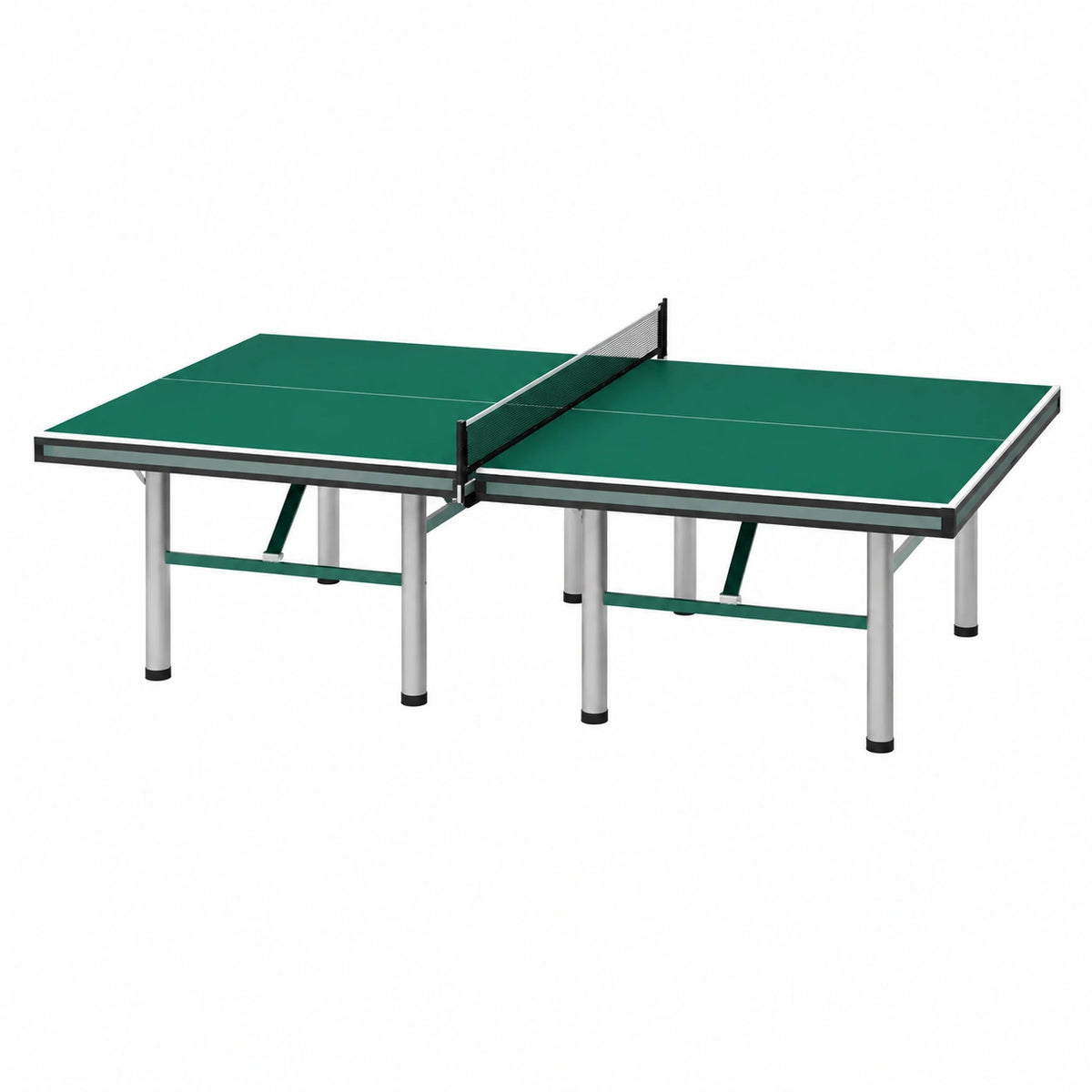 Table de tennis de table 274 x 152.5 x 76 cm en acier vert avec filet