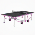 Table de tennis de table pliable 274 x 152.5 cm en acier noir violet avec roulettes