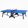 Table de tennis de table 274 x 152.5 x 76 cm bleue en acier pliable avec roulettes