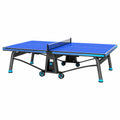 Table de tennis de table 274 x 152.5 x 76 cm bleue en acier pliable avec roulettes