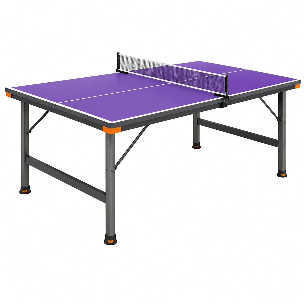 Table de tennis de table 274 x 152 x 76 cm en acier violette avec filet pour jeu intérieur