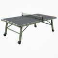 Table de tennis de table 274 x 152.5 x 76 cm en acier vert et noir avec roulettes