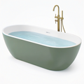 Baignoire îlot 170 x 75 x 58 cm en acrylique vert et blanc style contemporain
