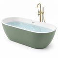 Baignoire îlot 170 x 75 x 58 cm en acrylique vert et blanc style contemporain