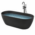 Baignoire îlot 170 x 80 cm en acrylique noire avec robinet sur pied contemporaine