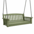 Balancelle de jardin 122 x 66 x 58 cm en bois vert suspendue style classique