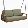 Balancelle suspendue 2 places 130 cm en bois et tissu vert style contemporain